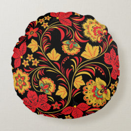 Ahorn-Herbst Hohloma Rundes Kissen