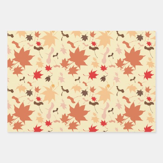 Ahorn-Herbstblätter Geschenkpapier Set (Vorderseite)