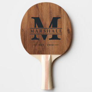 Ahorn-Holz-Monogramm & Namensüberlagerung BK Tischtennis Schläger