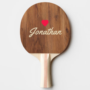 Ahorn-Holz Vintage-Herz-Signatur Tischtennis Schläger