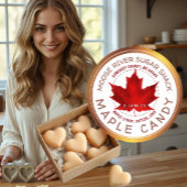 Ahorn-Kupfer-Grenze Roter Zucker Ahornleaf Runder Aufkleber