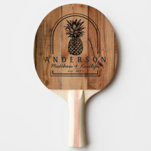 Ahorn-Rauhkantige-Ananas-Hochzeitsbogen & Name Tischtennis Schläger