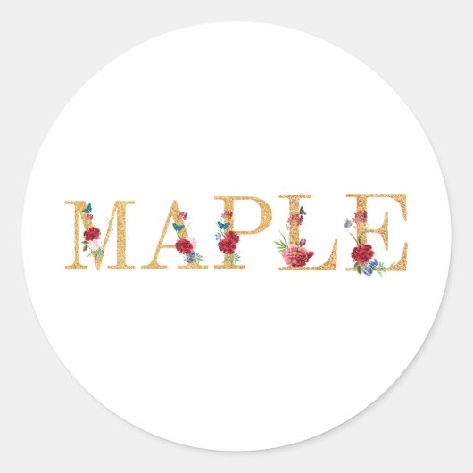 Ahorn Runder Aufkleber (Vorderseite)