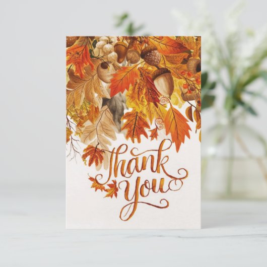 Ahorn Rustikaler Herbst Dankeskarte (Stehend Vorderseite)