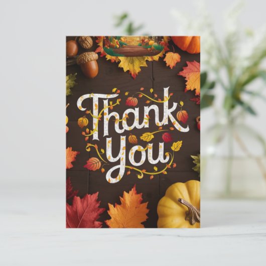 Ahorn Rustikaler Herbst Dankeskarte (Stehend Vorderseite)