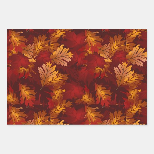 Ahorn- und Eichenblätterfarben Set Geschenkpapier Set (Vorderseite)