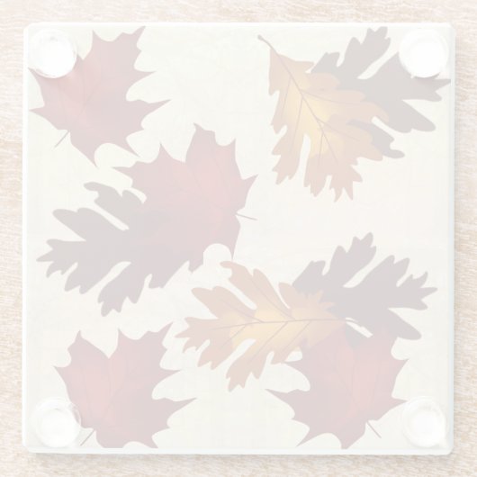 Ahorn und Eichenblättern Blätter Herbstfarben Glasuntersetzer (Rückseite)