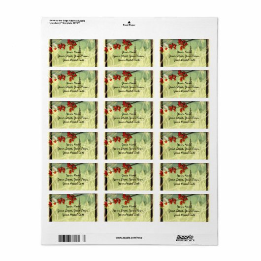 Ahorn und Magnolia Blossom Adressaufkleber (Vorne)