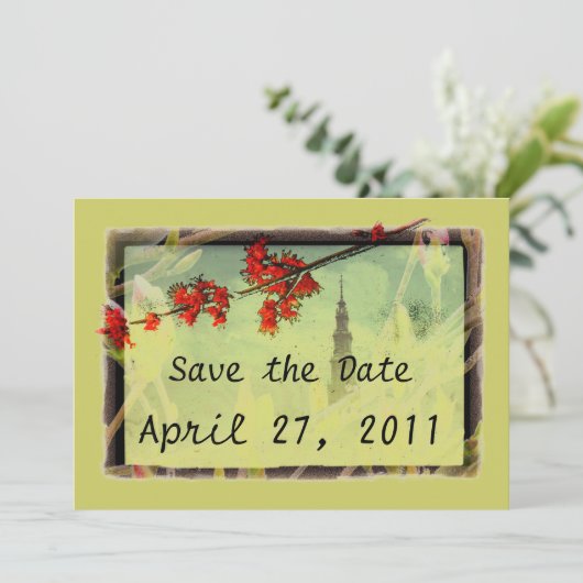 Ahorn und Magnolia Blossom Save The Date (Stehend Vorderseite)