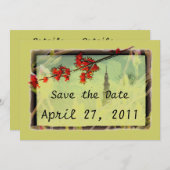 Ahorn und Magnolia Blossom Save The Date (Vorne/Hinten)
