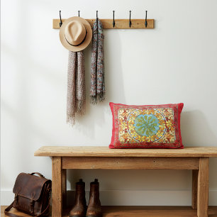 Ahorn Verlasse Abstraktes Muster Alphonse Mucha Dekokissen