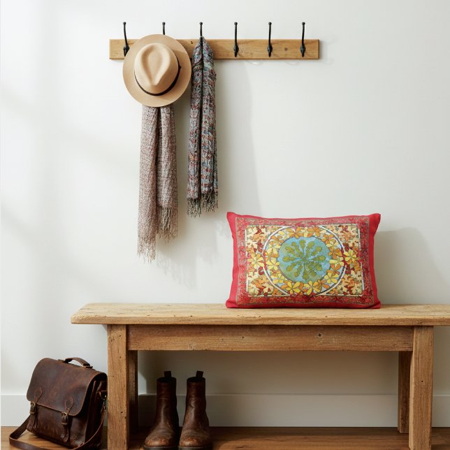 Ahorn Verlasse Abstraktes Muster Alphonse Mucha Dekokissen (Von Creator hochgeladen)