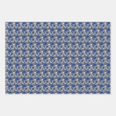 Ahorn Verlasse Blau auf kohlebeständigem Hintergru Geschenkpapier Set (Vorderseite)