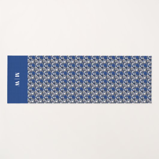 Ahorn Verlasse Blau auf kohlebeständigem Hintergru Yogamatte (Vorderseite (Horizontal))