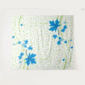 Ahorn verlasse blaue und grüne Polka-Punkte Wandteppich (Vorderseite (Horizontal))