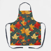 Ahorn Verlasst Herbstmuster mit reichen Herbstfarb Schürze (Vorderseite)