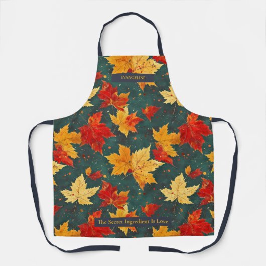 Ahorn Verlasst Herbstmuster mit reichen Herbstfarb Schürze (Vorderseite)