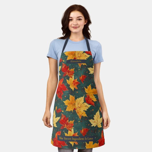 Ahorn Verlasst Herbstmuster mit reichen Herbstfarb Schürze (Getragen)