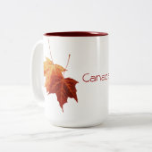 Ahorn verlässt Kanada-Tasse Zweifarbige Tasse (Vorderseite Links)