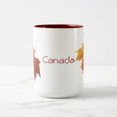 Ahorn verlässt Kanada-Tasse Zweifarbige Tasse (Mittel)