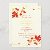 Ahorn verlasst Rot-Gelb-Hochzeit-Brautparty Einladung (Vorne/Hinten)