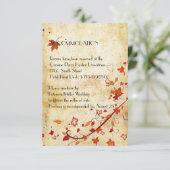 Ahorn Verlasst Vintage Hochzeit im Herbst Unterkun Begleitkarte (Stehend Vorderseite)