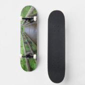 Ahornbahn mit Holzbrücke, Farne und Skateboard (Vorderseite)