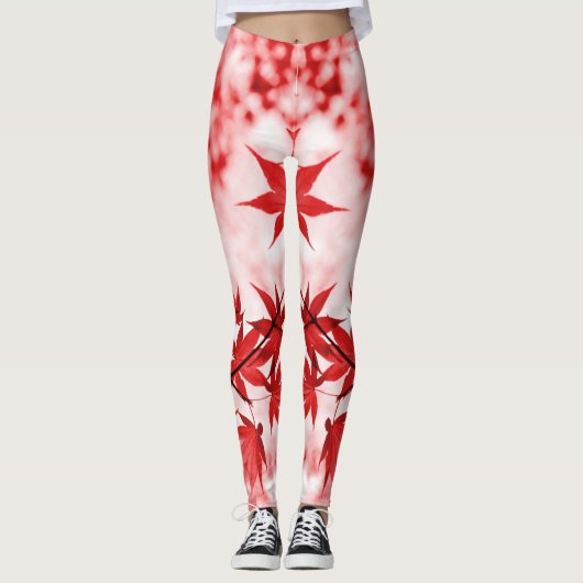 Ahornbaum-Blätter Design-2997 Leggings (Vorderseite)