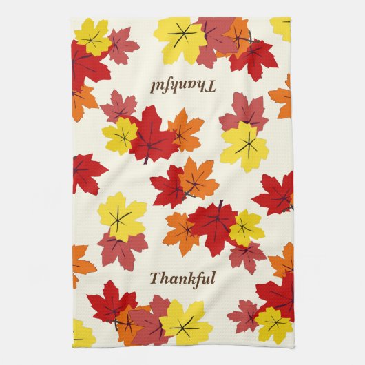 Ahornbaum-Blätter in Rot-Gelb-Gelb-Fall Geschirrtuch (Vertikal)