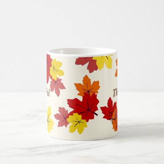 Ahornbaum-Blätter in Rot-Gelb-Gelb-Fall Kaffeetasse (Mittel)