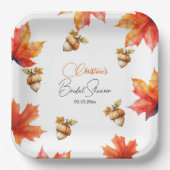 Ahornbaum-Blätter und Acorns-Brautparty Pappteller (Vorderseite)