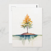 Ahornbaum, einfache Wasserfarbe Postkarte (Vorne/Hinten)