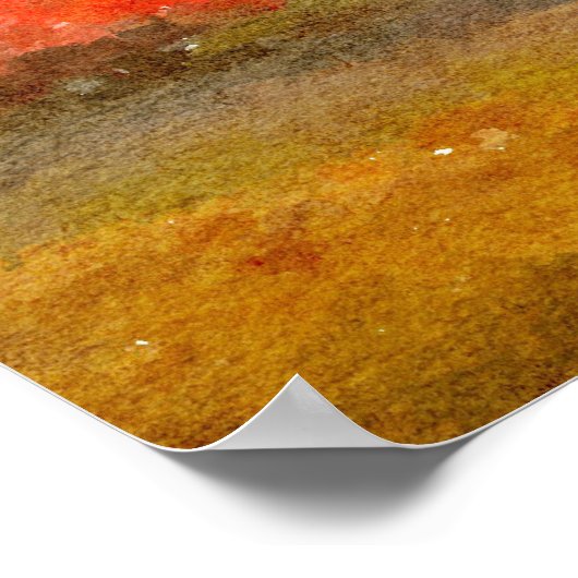 Ahornbaum in Vollfarbe, Wasserfarbe Poster (Ecke)