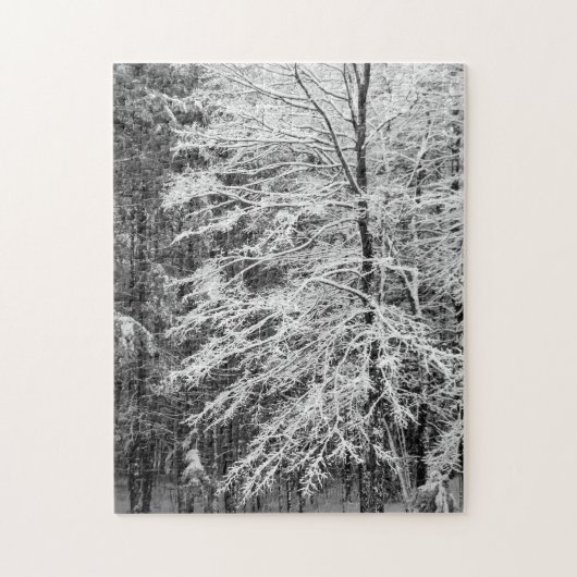 Ahornbaum mit Schnee Puzzle (Vertikal)