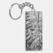 Ahornbaum mit Schnee Schlüsselanhänger (Vorderseite links)