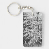 Ahornbaum mit Schnee Schlüsselanhänger (Vorderseite)