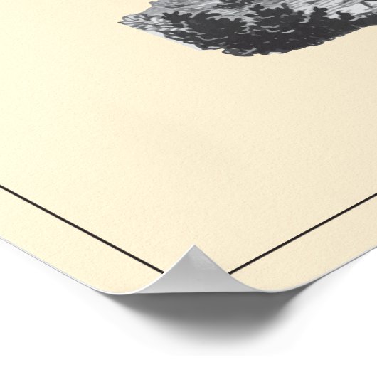 Ahornbaum mit Vintager Abbildung Poster (Ecke)