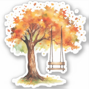 Ahornbaum und Swing Fall Aufkleber