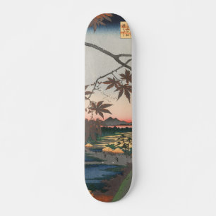 Ahornbaume im Herbst Schrein Vintag Ukiyo-e Japan Skateboard