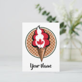 Ahornblatt-Eis-Fahne Postkarte (Stehend Vorderseite)