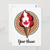 Ahornblatt-Eis-Fahne Postkarte (Vorne/Hinten)