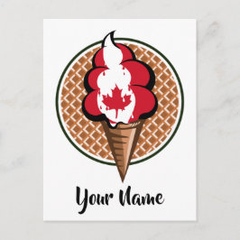 Ahornblatt-Eis-Fahne Postkarte