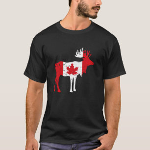 Ahornblatt-Elch Kanadische Flagge Kanada T-Shirt