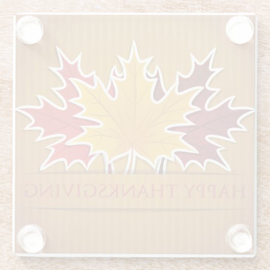 Ahornblatt Erntedank Glasuntersetzer (Rückseite)