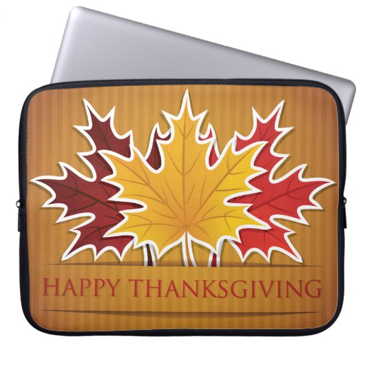 Ahornblatt Erntedank Laptopschutzhülle (Vorderseite)