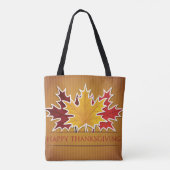 Ahornblatt Erntedank Tasche (Rückseite)