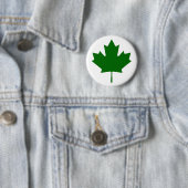 Ahornblatt grünes DkTransp die MUSEUM Zazzle Gesch Button (Beispiel)