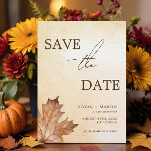 Ahornblatt Herbst Braunorange Aquarell Save The Date