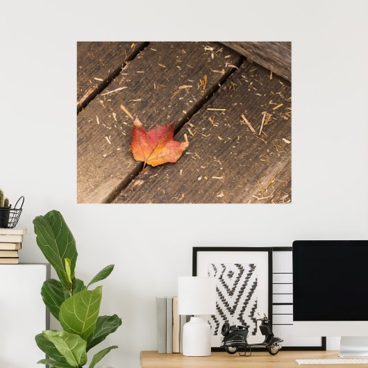 Ahornblatt minimalistisches Fallfoto Poster (Heimbüro)