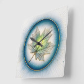 AHORNBLATT QUADRATISCHE WANDUHR (Winkel)